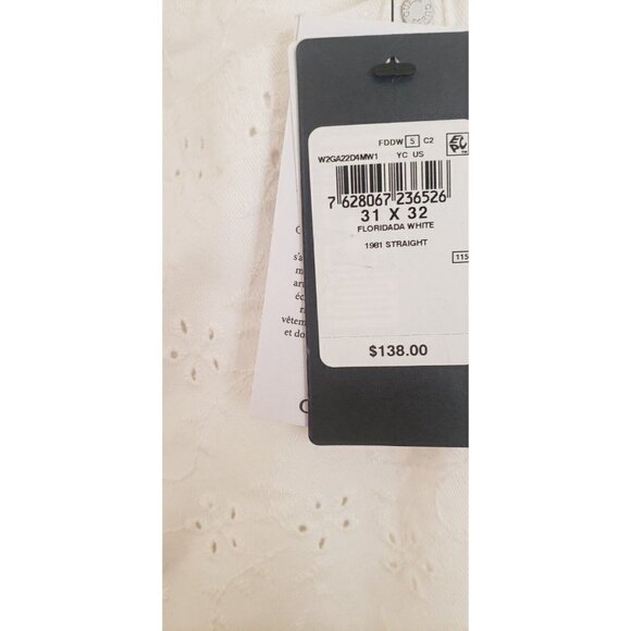 NWT GUESS FLORIDADA HIGH RISE STRETCH STRAIGHT FIT WHITE JEANS W31 ×32 - Picture 7 of 12